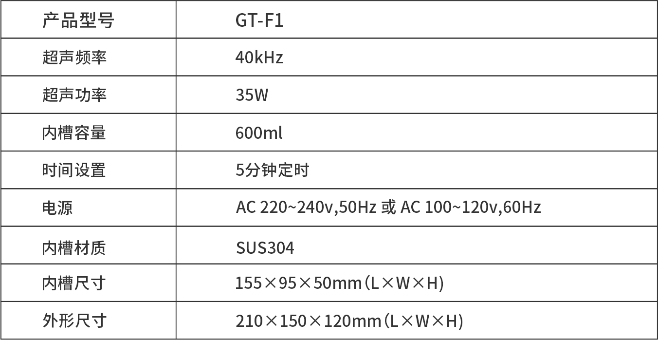 GT-F1 小型家用超聲波清洗機