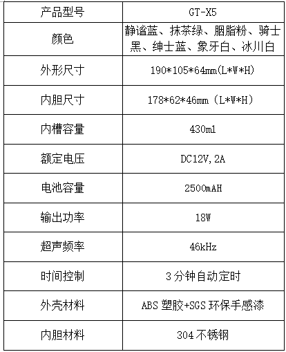 GT-X5 充電型超聲波清洗機